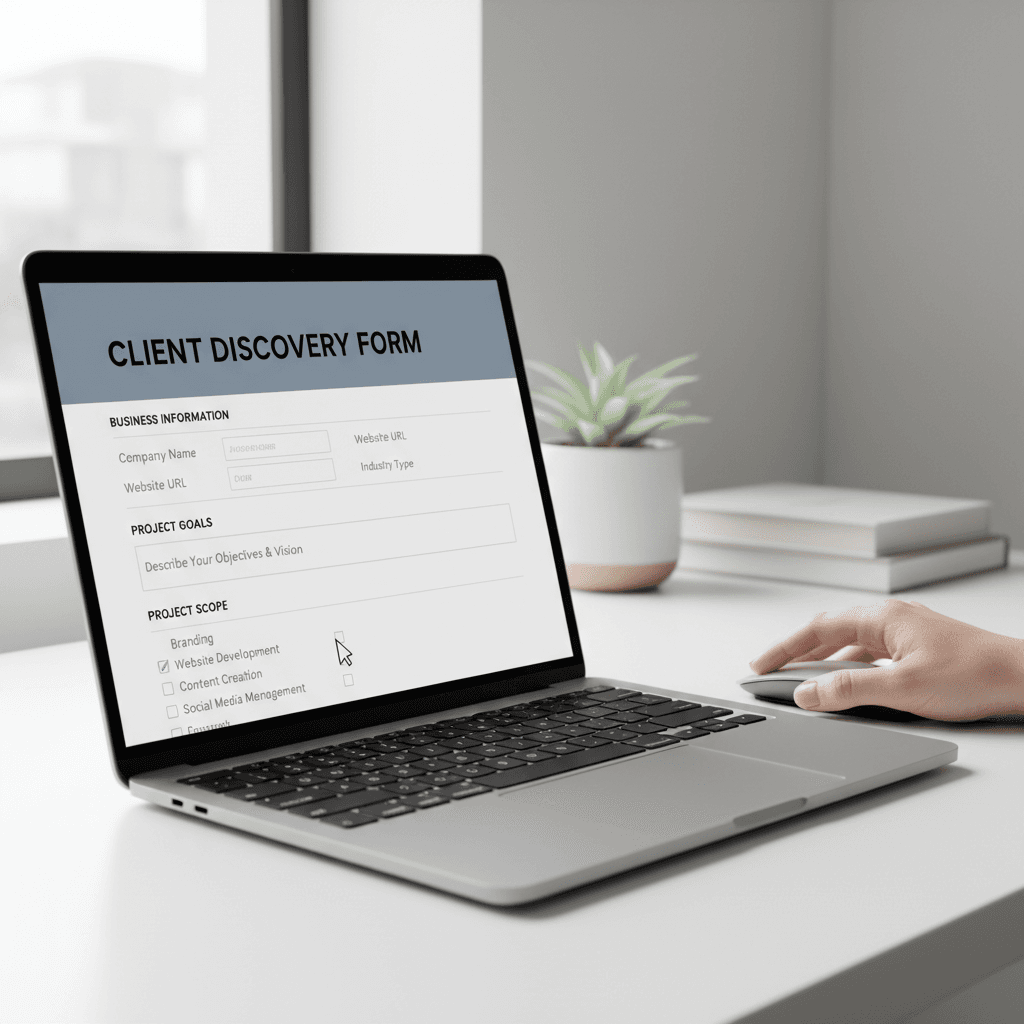 Automated website intake form interface for service bookings